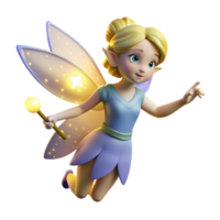 elegant rustic Cute Fairy 3D Render high resolution png