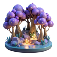wonderful creative Enchanted 3D Forest Illustration professional png