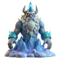 wonderful abstract 3D Render Ice Giant Illustration premium png