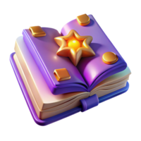 vibrant rustic 3D Render Magical Book Illustration high resolution png