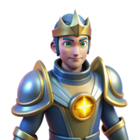wonderful artistic Young King 3D Render detailed png