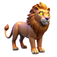 impressive rustic 3D Cartoon Lion Render high resolution png