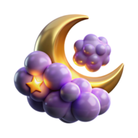extraordinary rustic 3D Render Moon Clouds Star Night high resolution png