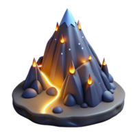 wonderful traditional Glowing Mountain 3D Render premium png