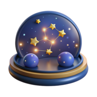 beautiful abstract 3D Celestial Constellation Display detailed png