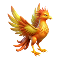 impressive rustic 3D Render of Mythical Phoenix Bird authentic png