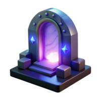impressive classic Glowing Portal 3D Render premium png