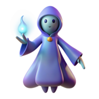 magnificent vintage 3D Render of a Cute Purple Robed Mage high resolution png