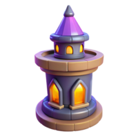 beautiful minimalist Fantasy Tower 3D Render exclusive png