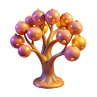 beautiful contemporary 3D Render of Abstract Tree with Orbs professional png