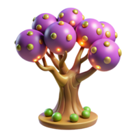 wonderful abstract 3D Render of a Cartoon Tree professional png