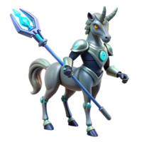 dramatic abstract Gray Unicorn Centaur 3D Render high quality png