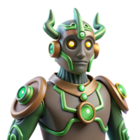 impressive modern 3D Robot Illustration Green Armor authentic png