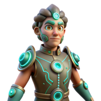 dramatic rustic 3D Render Futuristic Boy Character authentic png