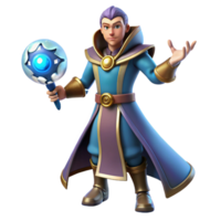 impressive contemporary 3D Render Young Wizard Fantasy Illustration professional png