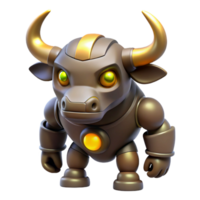 magnificent creative 3D Render of a Robotic Bull high resolution png