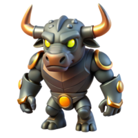 impressive vintage 3D Render of a Minotaur exclusive png