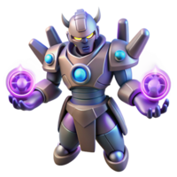 wonderful rustic 3D Render of Powerful Armored Robot 4K png