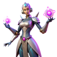 extraordinary traditional Futuristic Female Mage 3D Render high resolution png