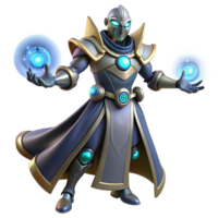 extraordinary minimalist 3D Render of a Futuristic Wizard 4K png