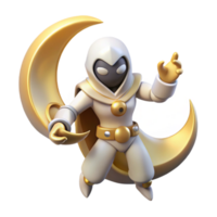 beautiful modern 3D Render Moon Knight Fantasy Character original png