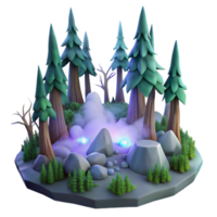 impressive modern Enchanted 3D Forest Illustration authentic png
