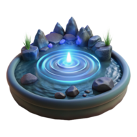 impressive abstract Serene 3D Water Feature Illustration premium png