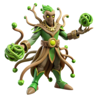 impressive rustic 3D Render of a Fantasy Green Creature authentic png
