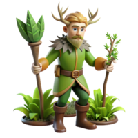 extraordinary artistic 3D Render of a Fantasy Forest Guardian high quality png