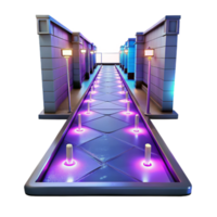 magnificent artistic Neon Lit Pathway 3D Illustration original png