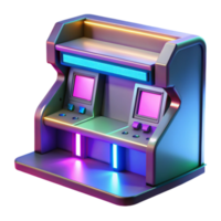 extraordinary artistic Neon Retro Arcade Game Machine 3D Render detailed png