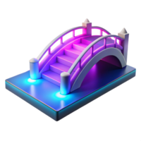 serene abstract 3D Model Illuminated Bridge Steps exclusive png