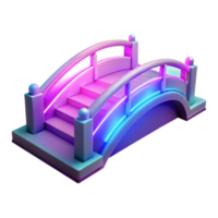 magnificent minimalist 3D Render of Illuminated Bridge detailed png