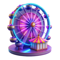 extraordinary rustic Luminous Ferris Wheel 3D Render authentic png