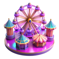 magnificent minimalist 3D Render of Amusement Park Ferris Wheel authentic png