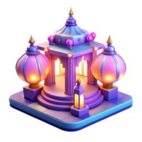 wonderful rustic 3D Render of Illuminated Pavilion exclusive png