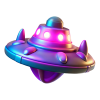 serene modern 3D Render Cartoon UFO Spaceship high quality png