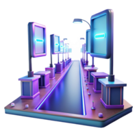 elegant abstract Neon Glow Pathway 3D Illustration exclusive png