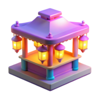 magnificent contemporary 3D Render Illuminated Pavilion high resolution png
