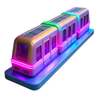elegant rustic Neon Train 3D Render genuine png