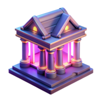 magnificent rustic 3D Model of Illuminated Classical Temple original png