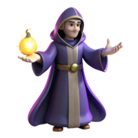 dramatic rustic 3D Render Wizard with Fireball original png