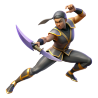 wonderful modern 3D Render Warrior Woman with Twin Blades high resolution png