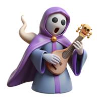 impressive classic 3D Render of a Ghostly Minstrel genuine png