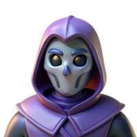 dramatic artistic 3D Render of a Cartoon Grim Reaper high quality png