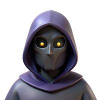 extraordinary abstract 3D Render Mysterious Hooded Figure professional png