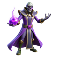 serene vintage 3D Render Undead Sorcerer Illustration authentic png