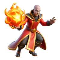 wonderful abstract 3D Render Fire Mage Fantasy Illustration authentic png