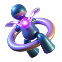 stunning rustic 3D Render Abstract Robot Figure original png