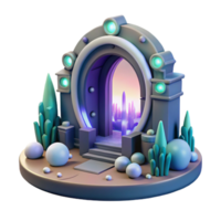 wonderful abstract 3D Render Futuristic Portal Illustration genuine png